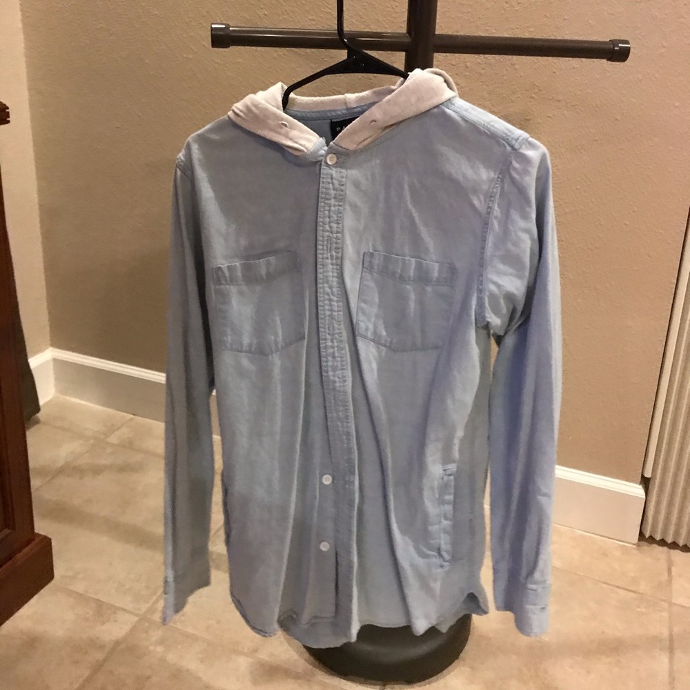 PacSun hooded chambray shirt